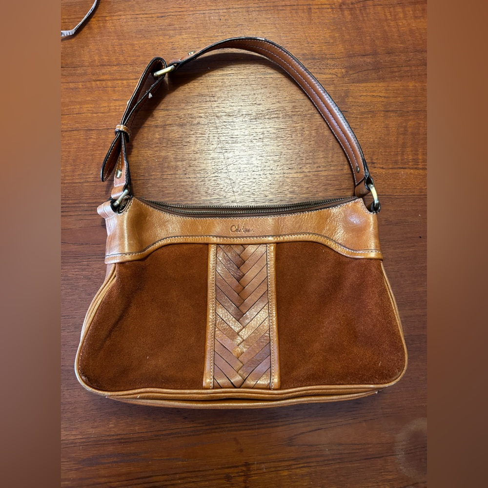 Cole Haan Brown Leather and Suede shoulder bag boho 70s